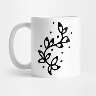 Tree Branch In Doodle Art Style Drawing Mug